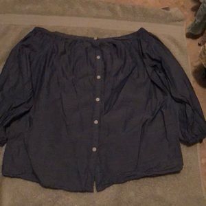 Off the shoulders jean top size m